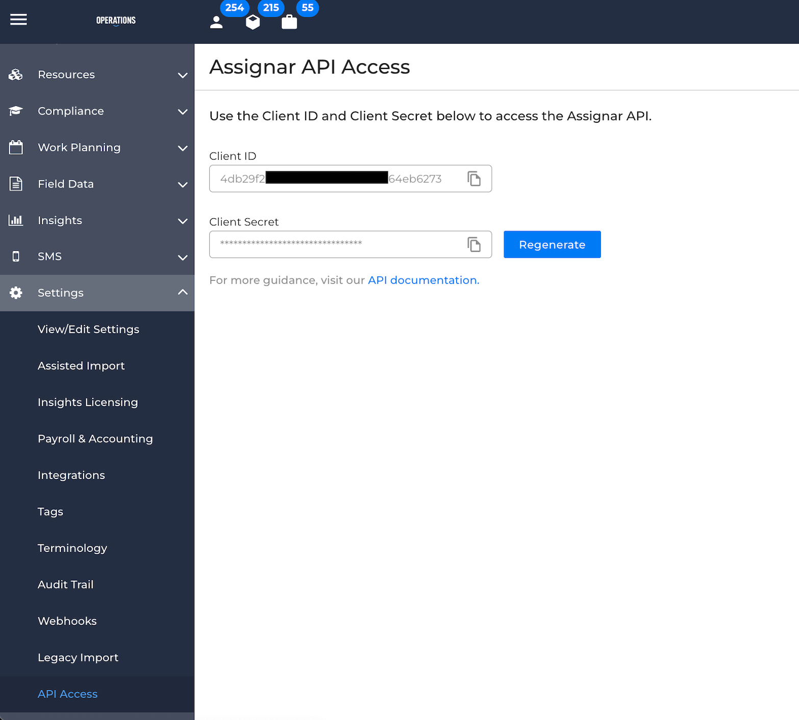 Integration Connection Screenshot